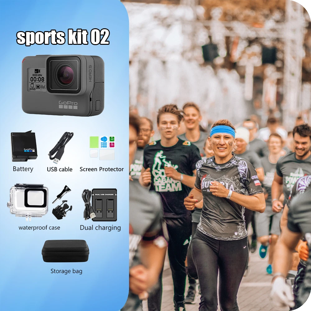 Gopro hero 5 black action camera 4k30 fram ultra hd 12MP Anti shake Sports Package GOPRO camera