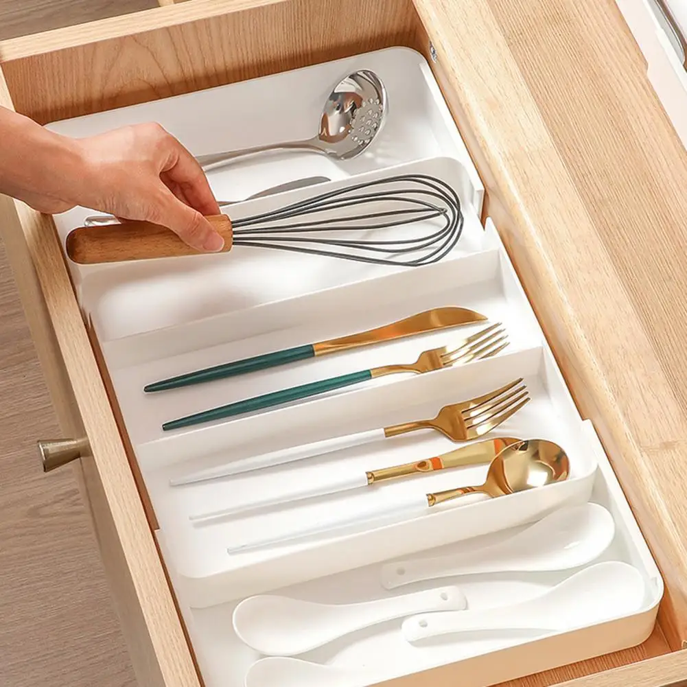 

Utensil Organizer Long-lasting Drawer Storage Box Versatile Drawer Organizers for Makeup Stationery Kitchen for Space-saving