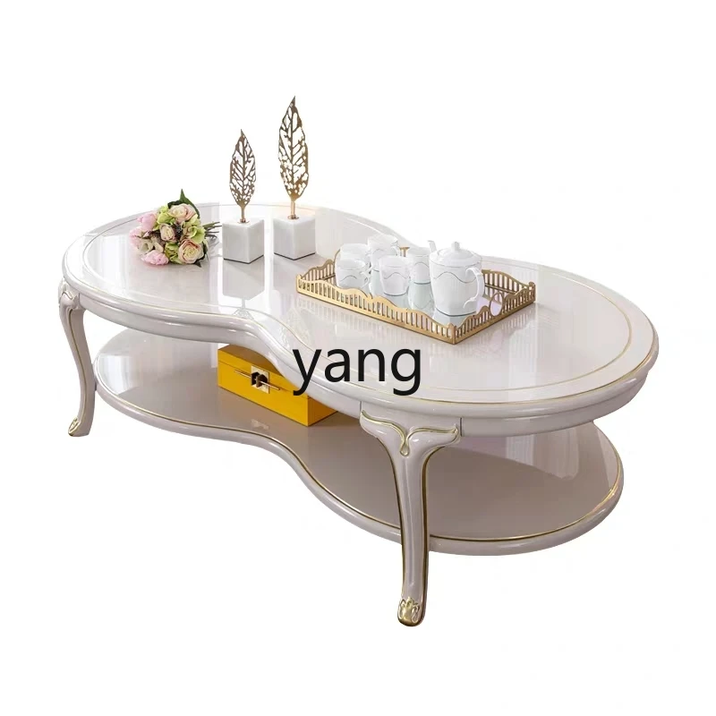 

LMM solid wood light luxury coffee table carving creative simple chair tea table modern small apartment