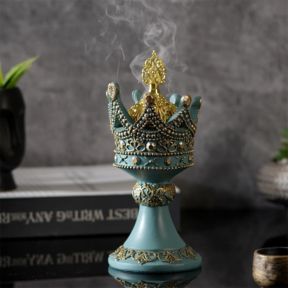 Incense Burner Incense Holder Retro Style For Indoor Aromatherapy Home Decorate Arabian Style Incense Burner Retro Blue Aromathe