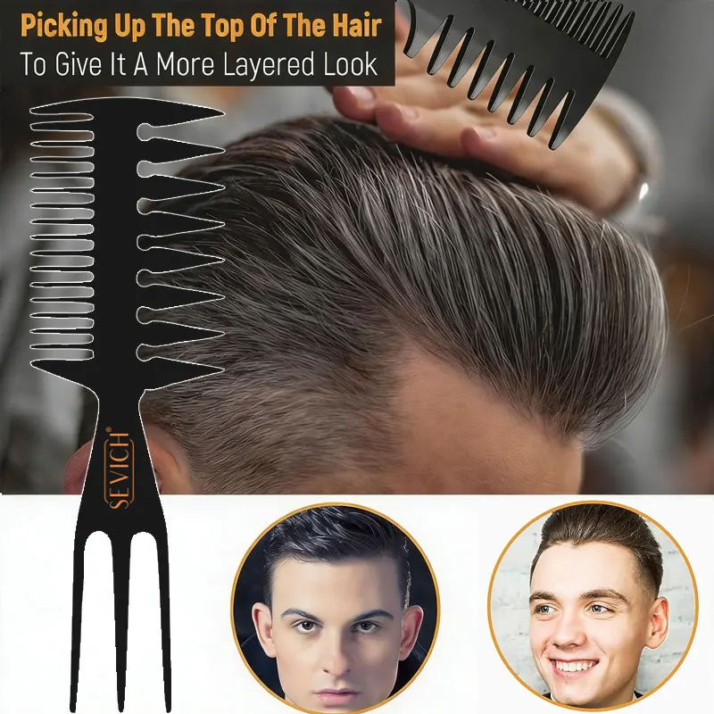 

Big Teeth Double Side Tooth Comb Fish Bone Shape Hair Brush Professional Barber Hair Dyeing Cutting Coloring Brush Hair Styling
