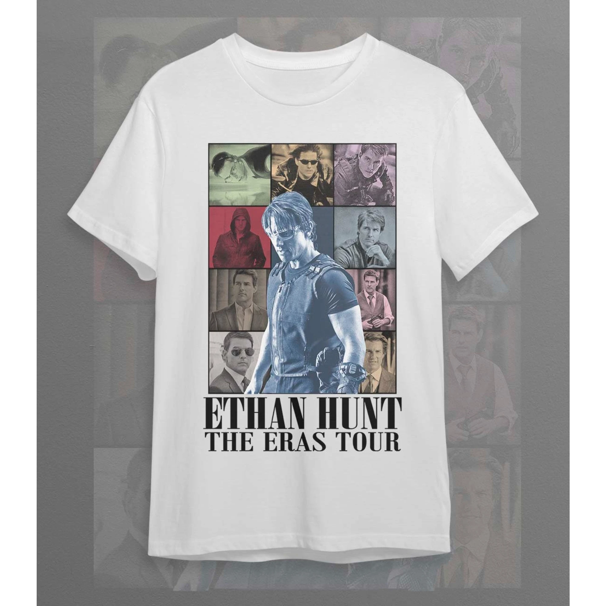 الهيب هوب عادية الأمريكية تي شيرت توم كروز إيثان هانت جولة Eras للجنسين سوفت ستايل تي شيرت القطن المتضخم القوطية Y2k #2