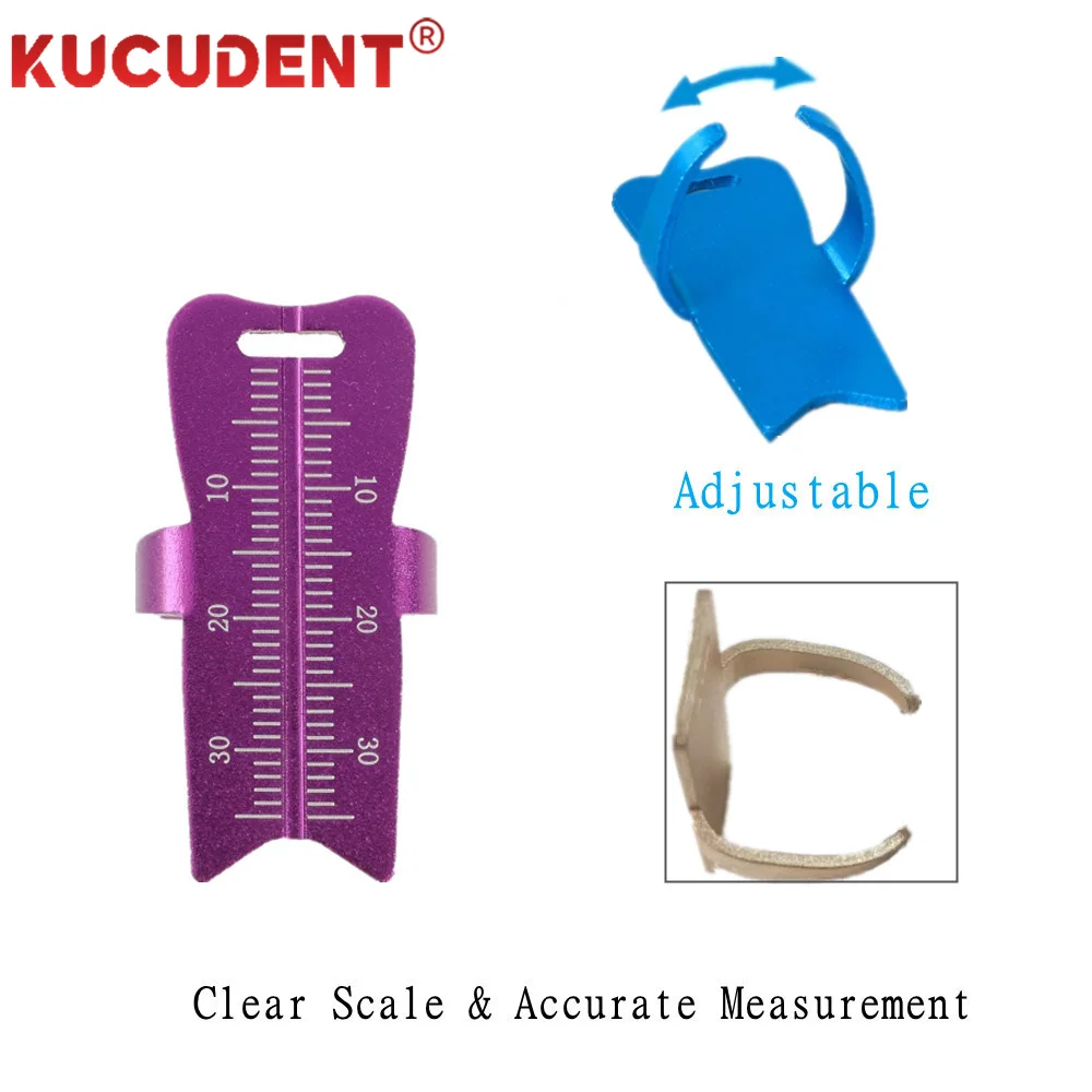 Righello di misurazione dentale Anello in alluminio Endo Dito Righelli Span Misura Scala Odontoiatria Endodonzia Calibro del canale radicolare Strumento medico