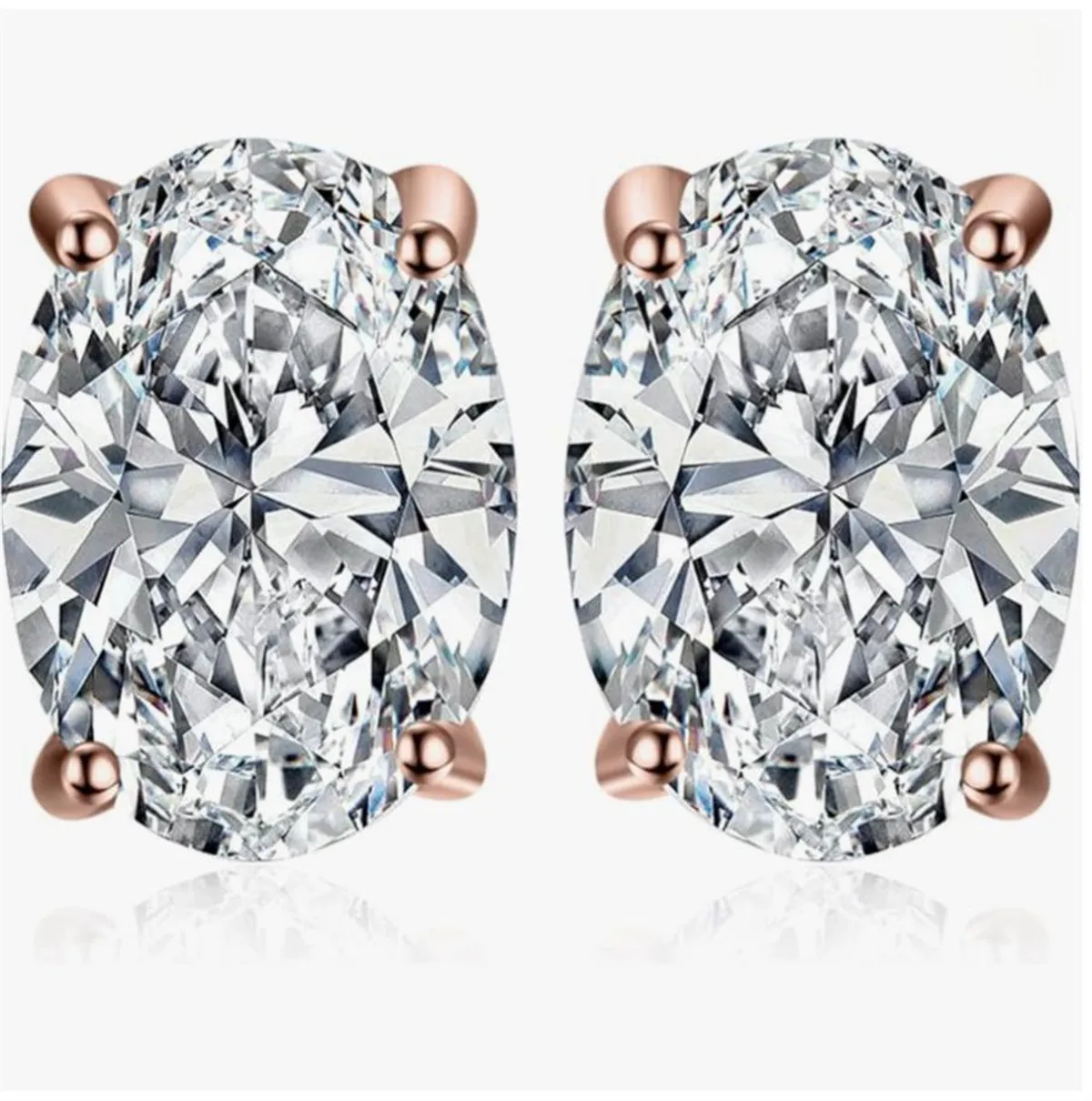 14K الذهب المادي الذهب الحقيقي مختبر نمت الماس IGI 0.5CT البيضاوي الماس وأقراط غرامة مجوهرات مخصصة بالجملة #3