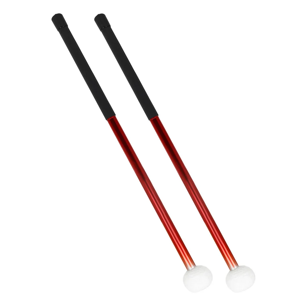

1 Pair Alloy Felt Head Drumsticks Durable Lightweight Percussion Sticks For Kids Beginners Practice Jazz Marching Music