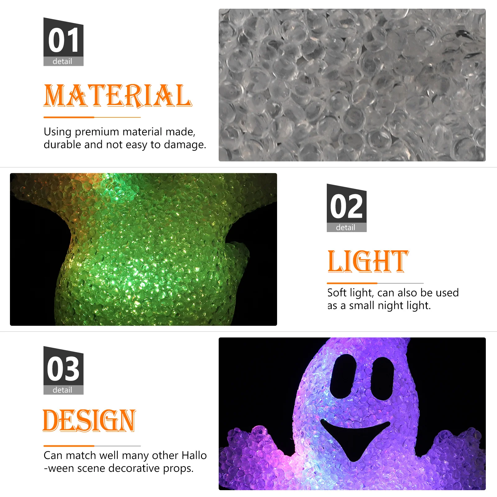 

2Pcs Halloween Night Light Ghost Small Table Lamp Creative Decorative Lamp Party Atmosphere Halloween Home Lighting