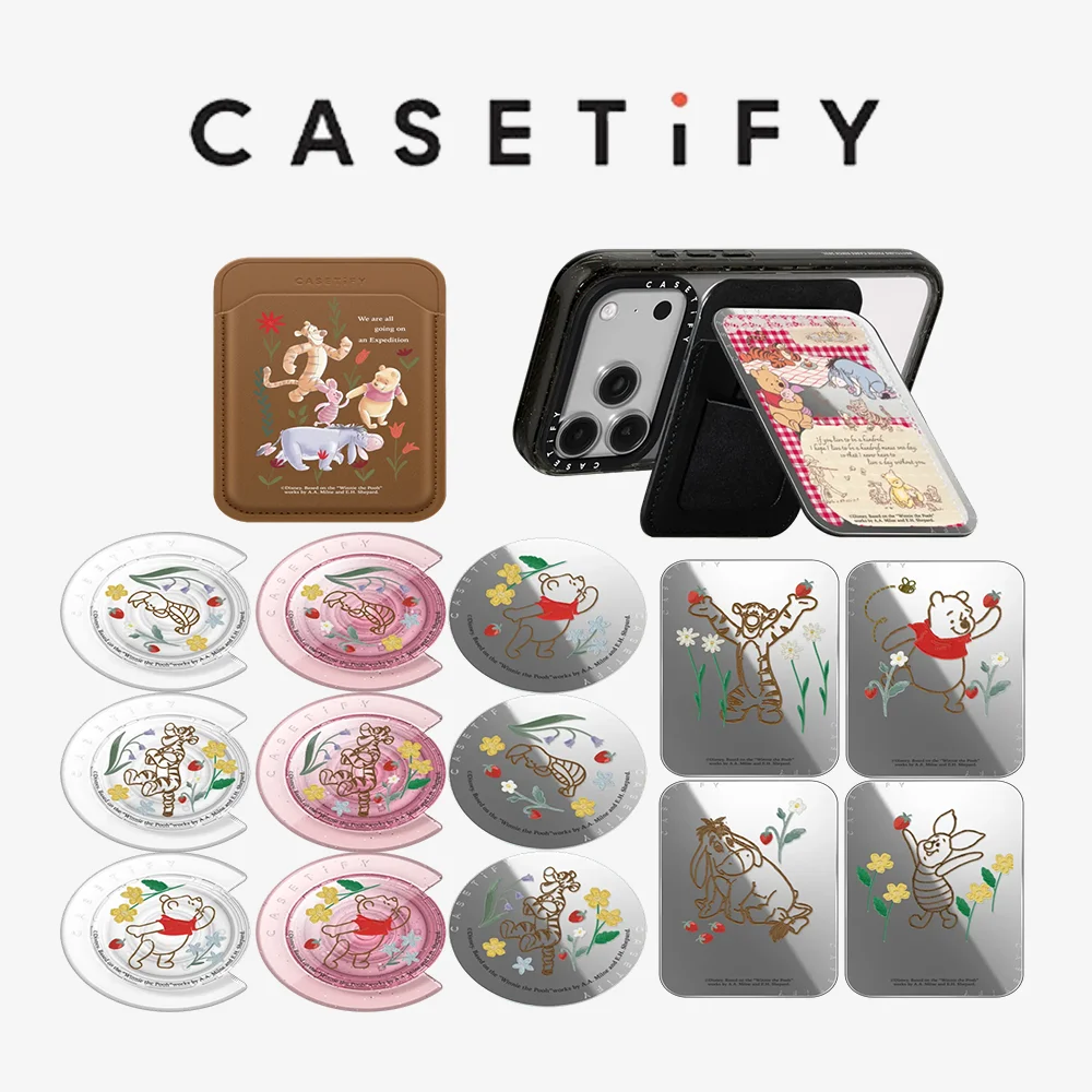 CASETiFY x Disney Winnie the Pooh Cartoon Series Magnetic Phone Holder Card Pack for iPhone17 16 15 14 13for Samsung S25 S26