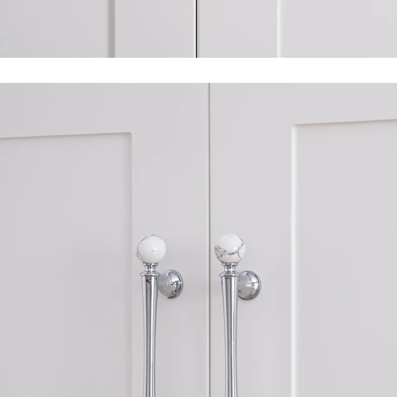 Crystal style cabinet handle with chrome finished brass base — product image 15