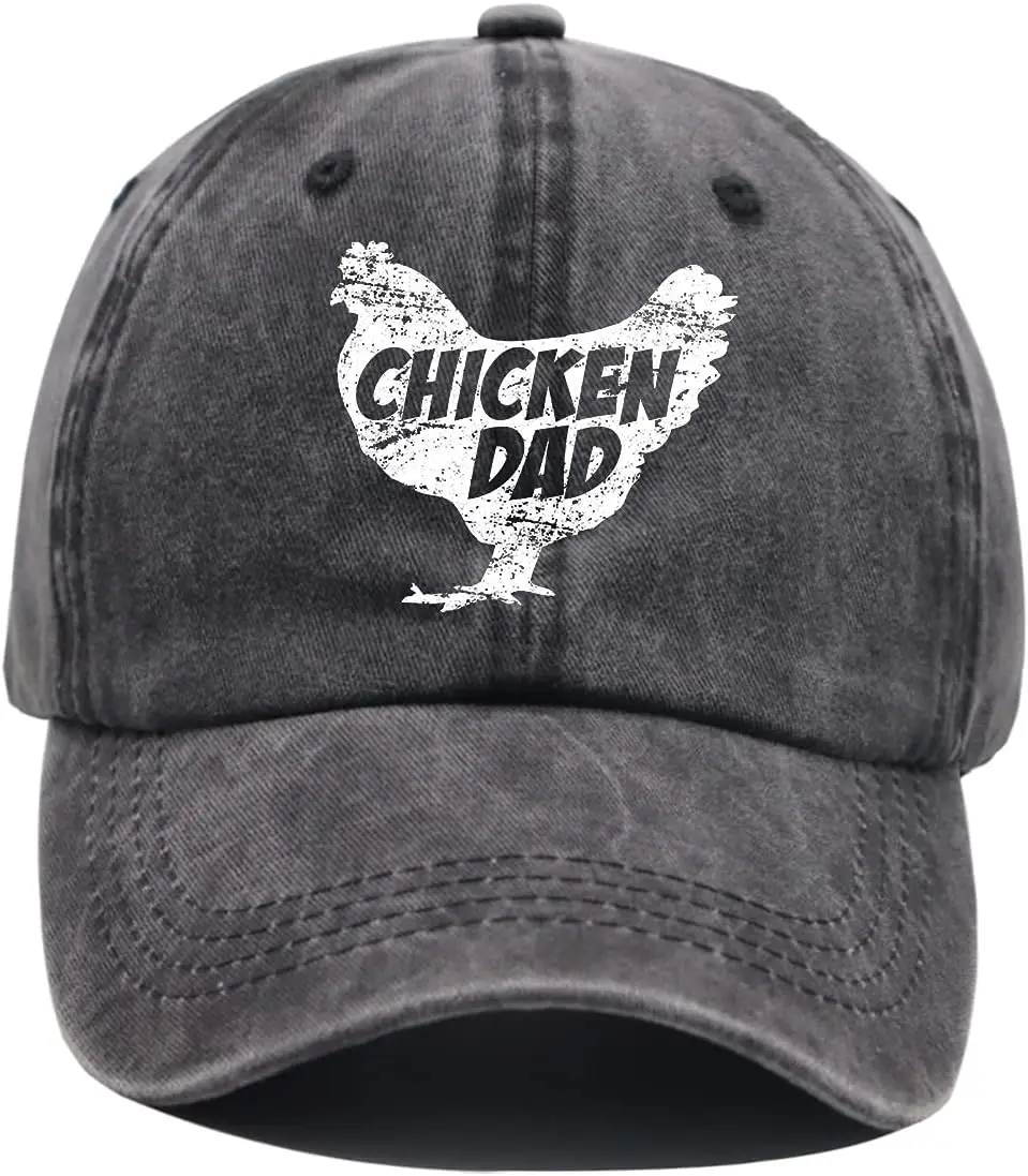 

Chicken Dad Hat, Farm Cock Baseball Cap Farmer Rooster Lover Denim Adjustable Dad Hats