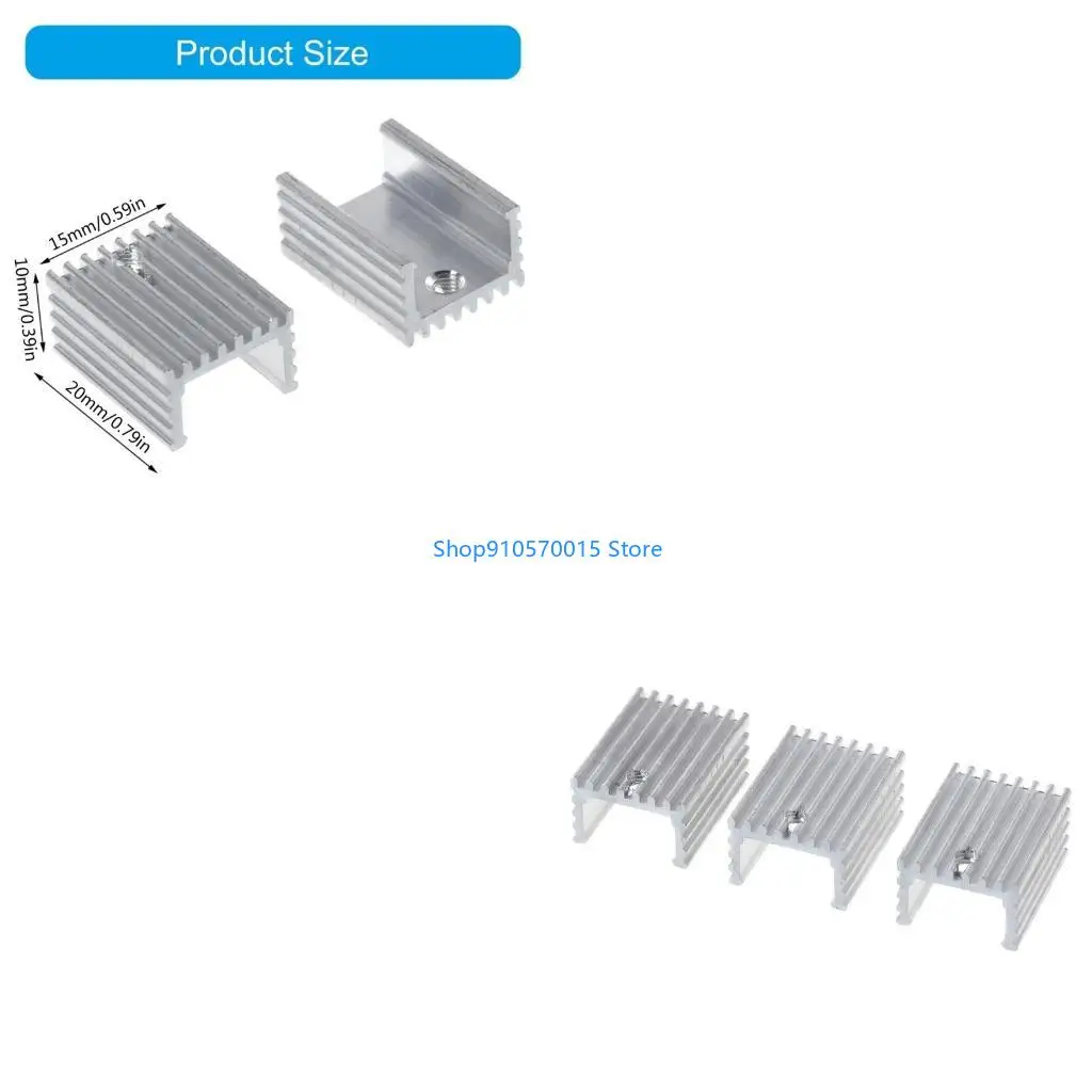 

B95C 10pcs 20x15x10MM Aluminium TO-220 Heatsink TO 220 Heat Sink Transistor Radiators