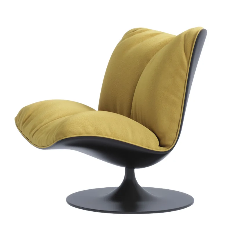 #Single Sofa Chair Light Luxury Modern Living Room Home Furniture Frosted Cloth Rotating