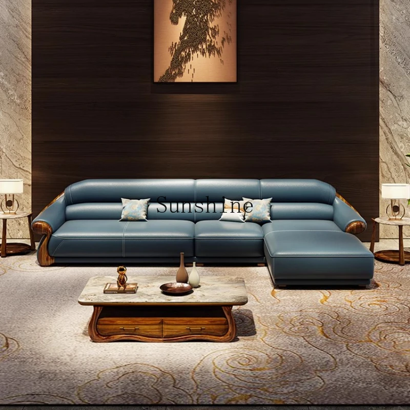

New Chinese ebony corner concubine sofa modern simple small apartment full solid wood furniture combination