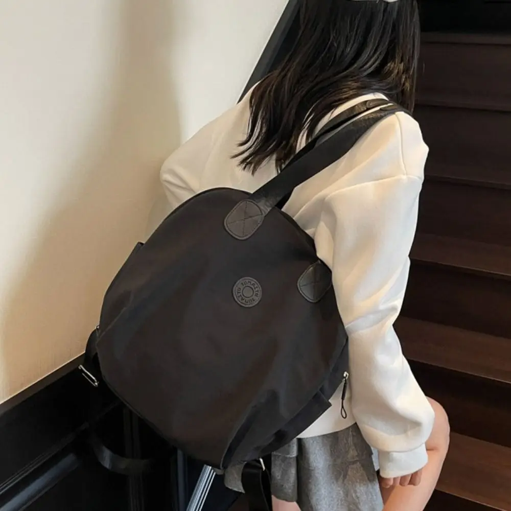 حقيبة ظهر كاجوال من النايلون الرياضي على الطراز الكوري بسعة كبيرة بلون سادة حقيبة كتف للسفر حقيبة حمل من النايلون حقيبة لياقة خارجية #2