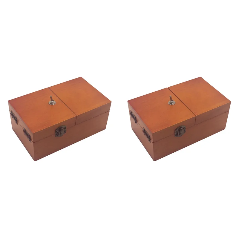 A30F-2X B Useless Box With Surprises Wooden Useless Box Fully Assembled For Adults And Children Dark Wood Color