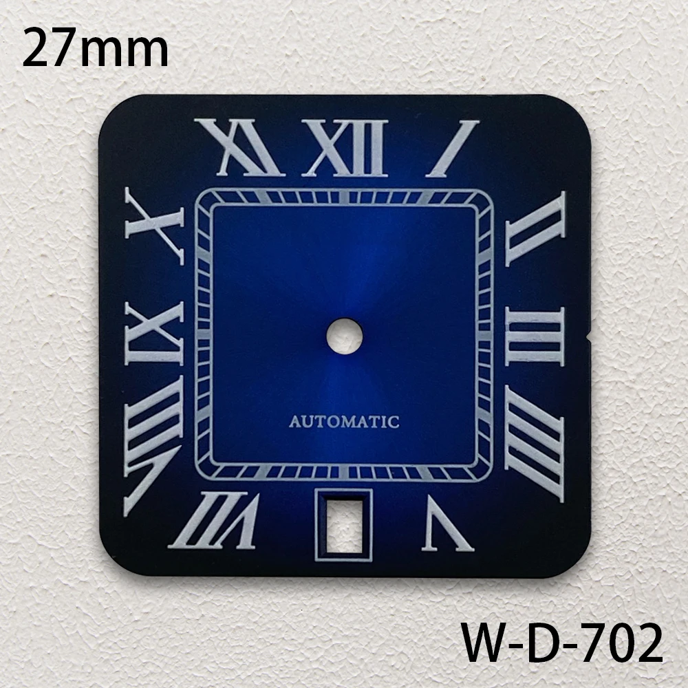 Dial Persegi Logo S 27mm Cocok untuk Mesin Otomatis NH35/NH36/4R/7S, Cocok untuk Modifikasi Jam Posisi 6, 3/3.8/4 Jam