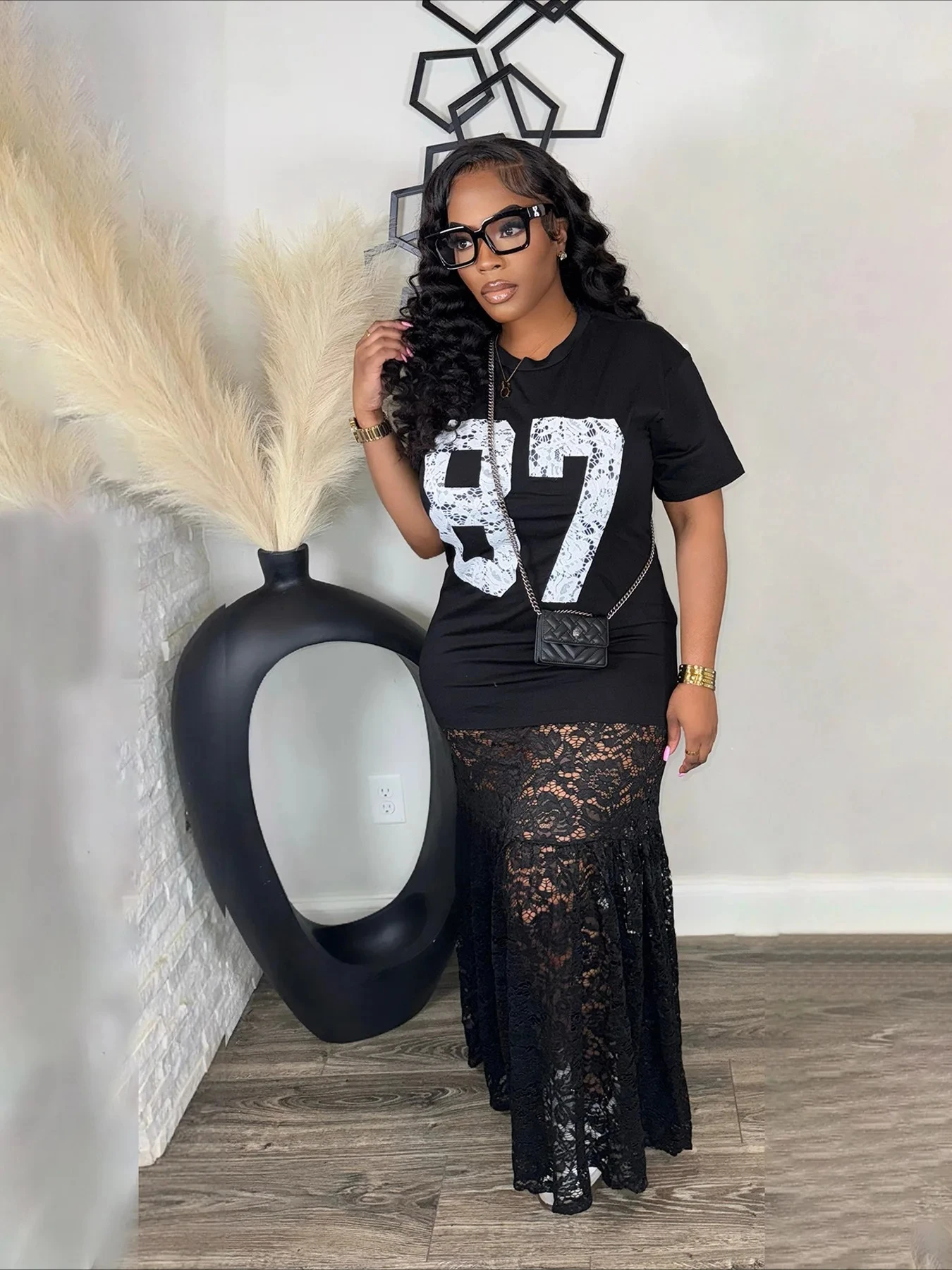 BWQ Vrouwen Kant Zien Hoewel Korte Mouw Maxi Lange Jurk 2025, Zomer Verjaardag Vakantie Casual Straat Sexy Feestjurken 2025