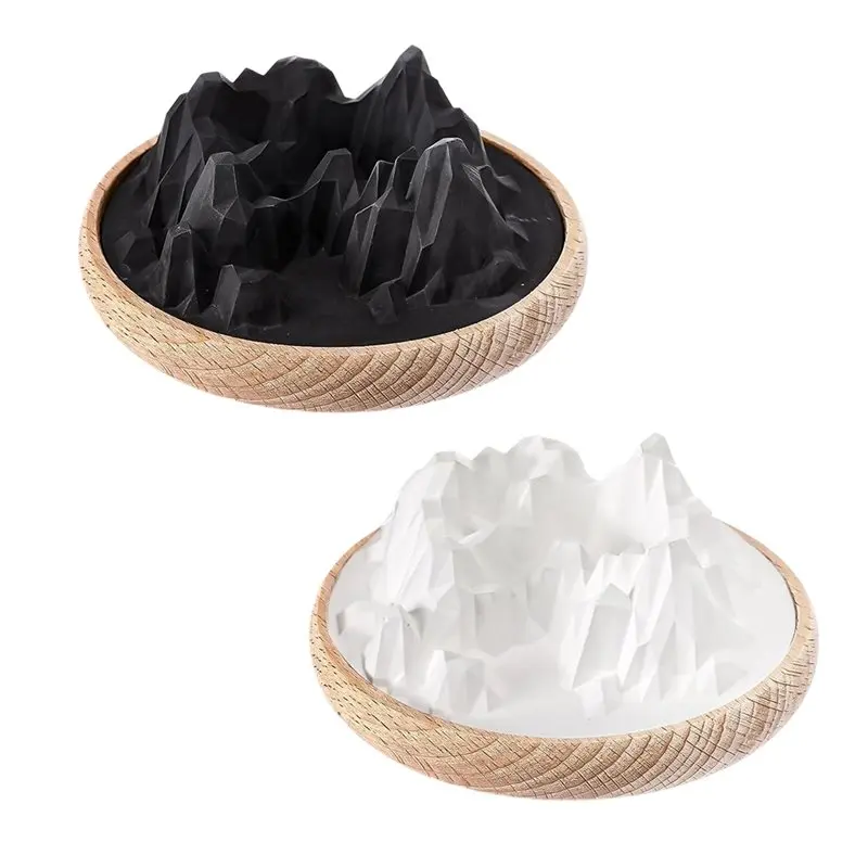 ABSE-Mountain Passive Stone Diffuser 2 Pcs Non-Electric Aromatherapy Essential Oil Aroma Scent Wooden Decor