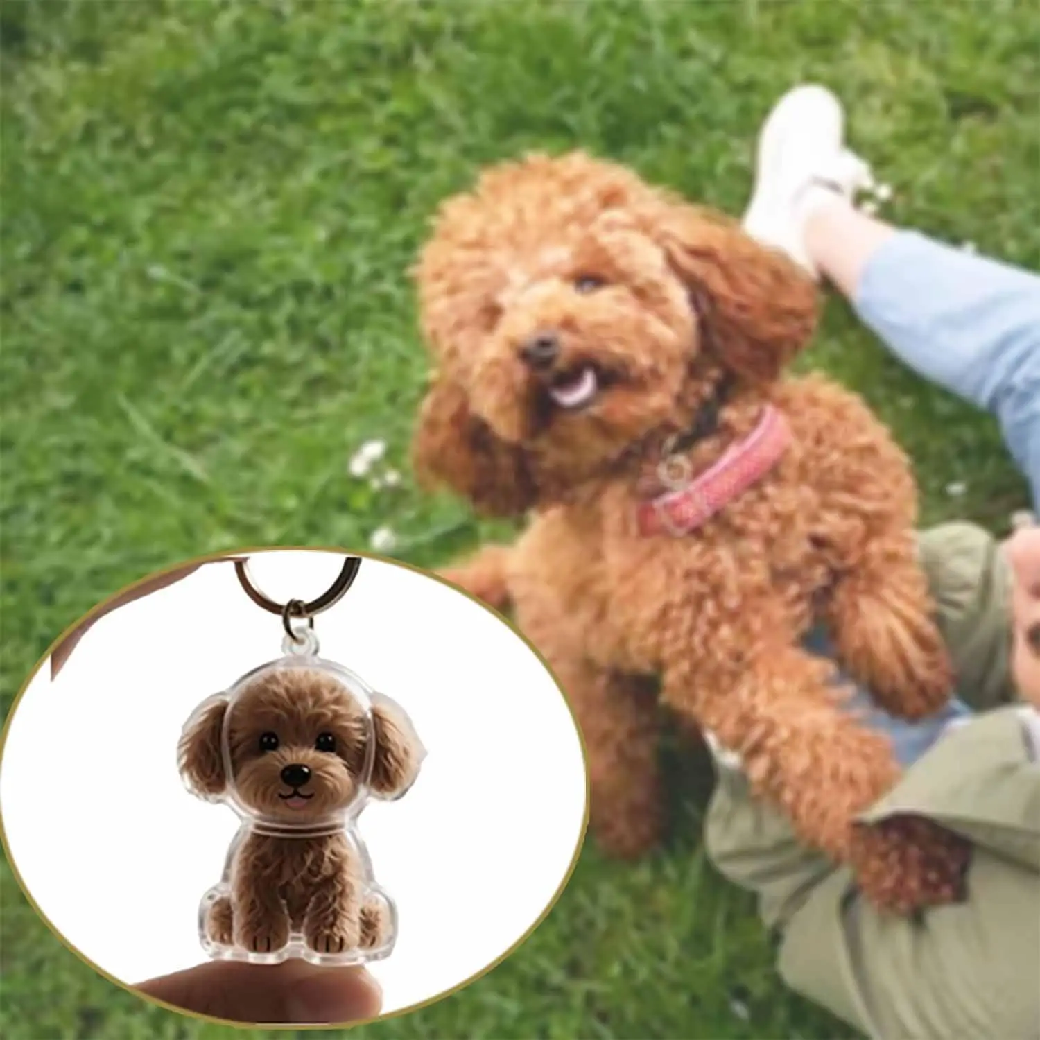 Transparent Dog Shaped Keepsake Pendant, Memorial Gift