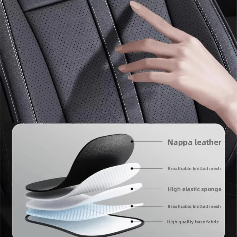 Nappa Leather Car Seat Cover Anti-Slip and Full Wrap Driver Car Seat Protector Mat Front Bottom Car Seat Cushion Cover view 4