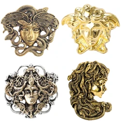 Medusa Brooches for Women 2-color Gold and Silver Lady Pin Office Party Friend Gifts Accessories