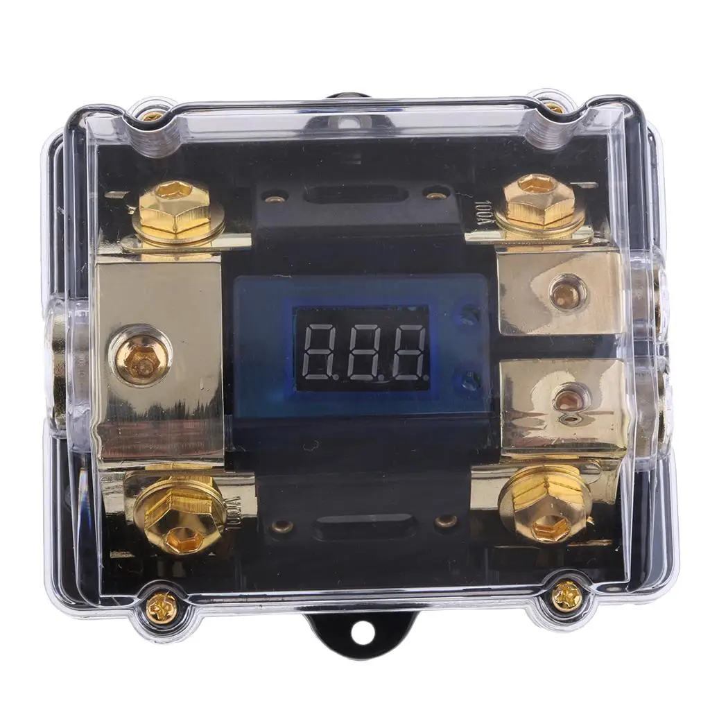 Car Speaker 2 Way Digital Fuse Block 100A Distribution Holder Gold Plate New