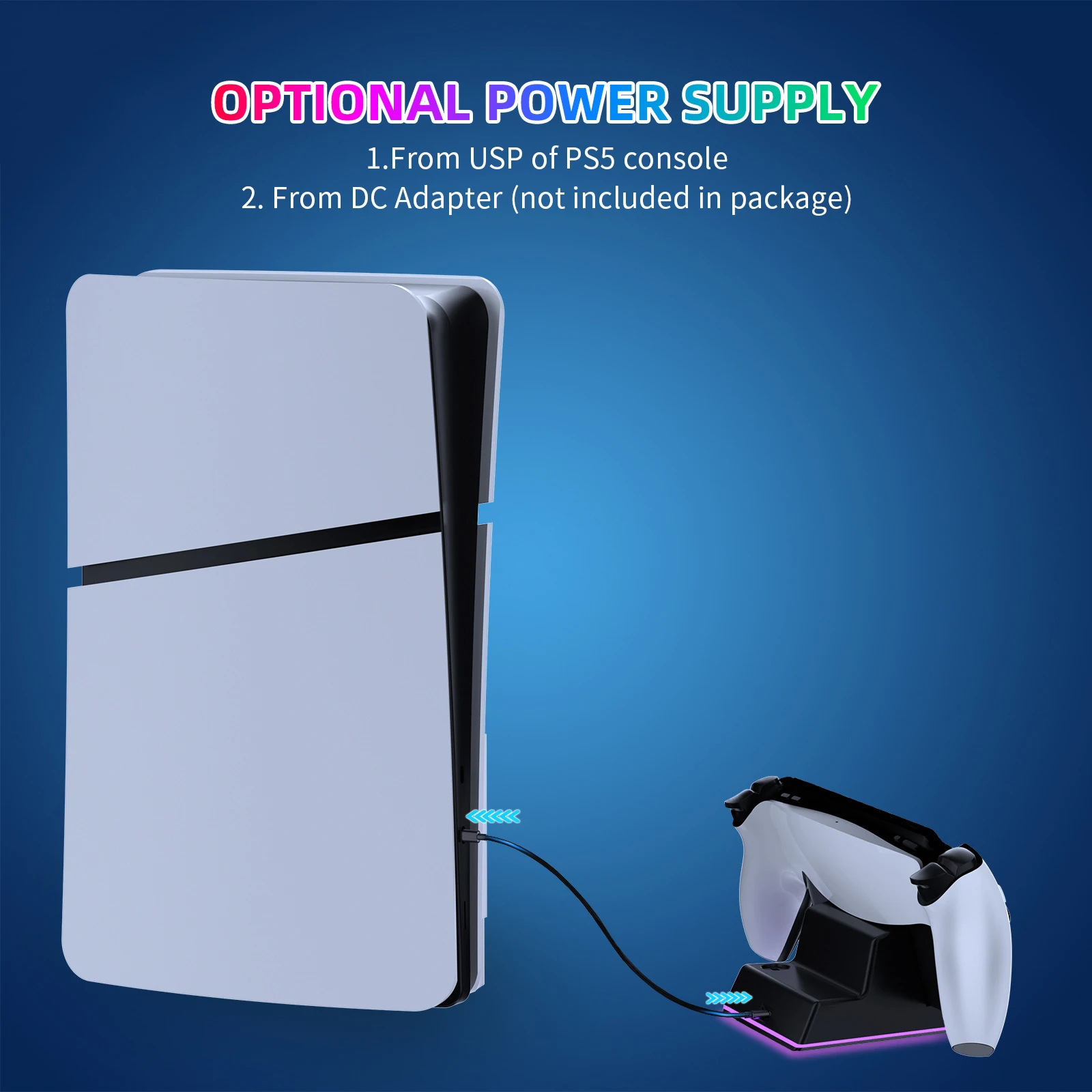 For PS5 Portal Handheld Magnetic Charging Base For PS5 Portal Game Handheld Charger with Colorful Lights Dropshipping