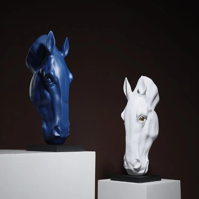 

Office entrance horse head floor ornament, resin decoration