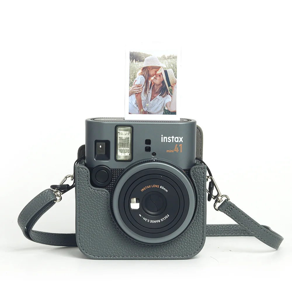 حقيبة كاميرا بلون موحد مناسبة لكاميرا Fujifilm Instax Mini 41 الرقمية حافظة واقية للتخزين حقيبة كروسبودي   ﻿