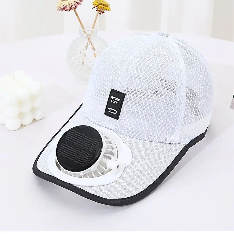 Men Women Solar Powered Fan Hat Breathable Shade Net Fishing Cap Summer Outdoor Sun Protection Hat