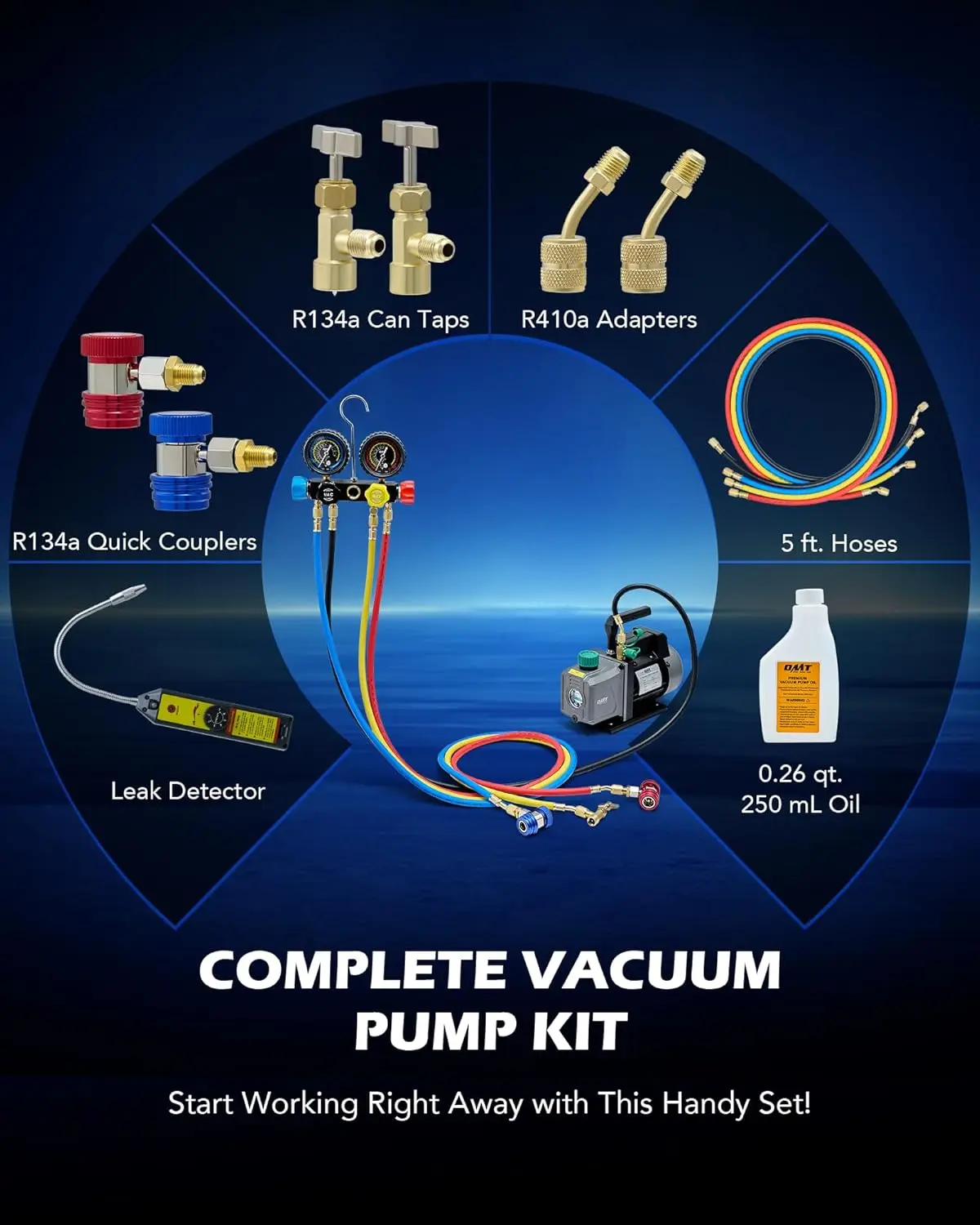 

Набор вакуумных насосов и манометров переменного тока, комплект манометров коллектора вакуумного насоса 1/3 4,5 cfm
