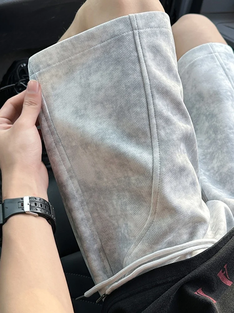 

Американские спортивные шорты с эффектом окрашивания, мужские летние дышащие повседневные свободные брюки до колена, молодежные баскетбольные шорты средней длины, модный бренд