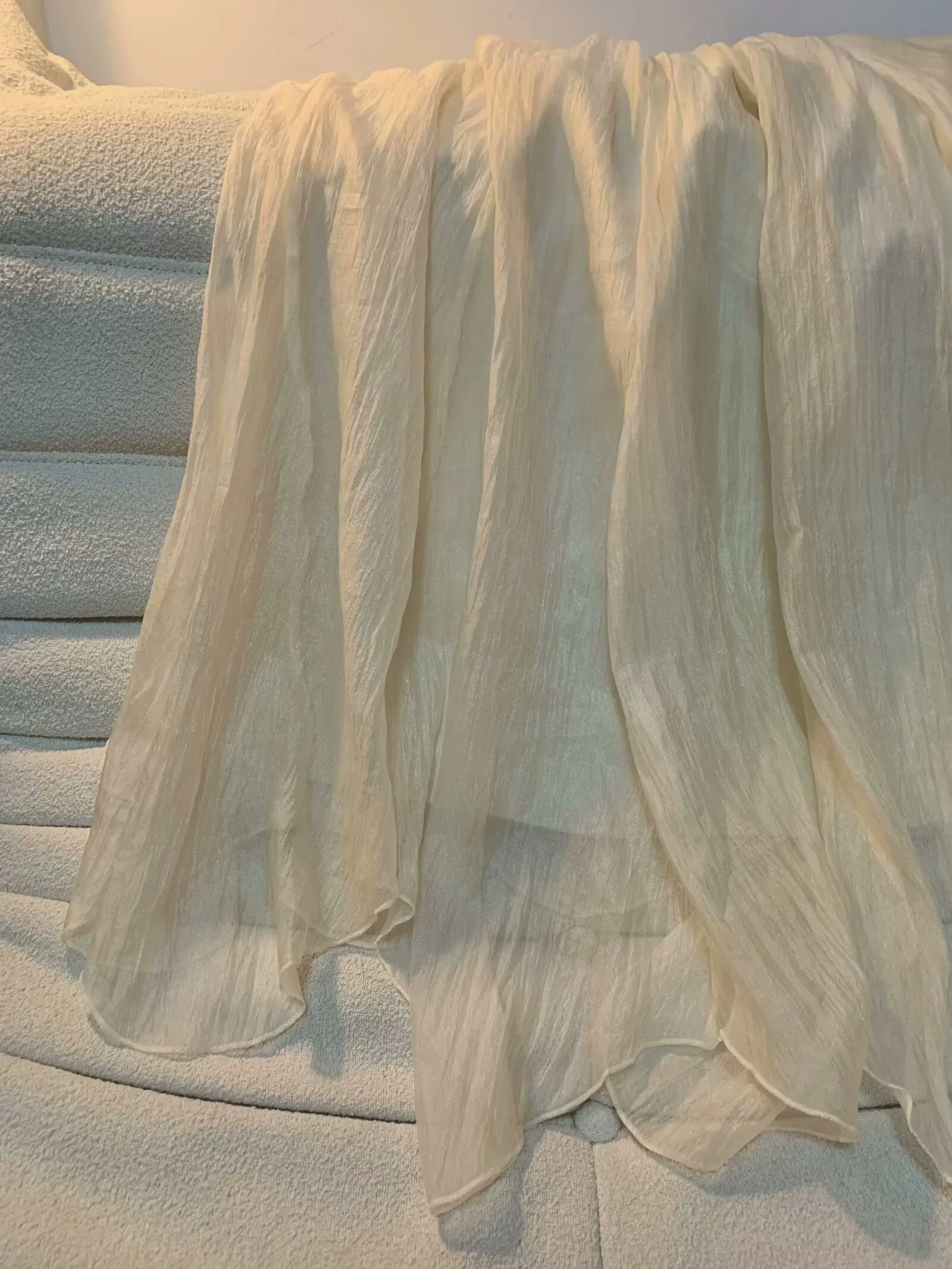 2025 Women’s Casual A-Line Skirt Elastic Waist Pleated Ruffles Asymmetrical Hem Flared Midi Skirt