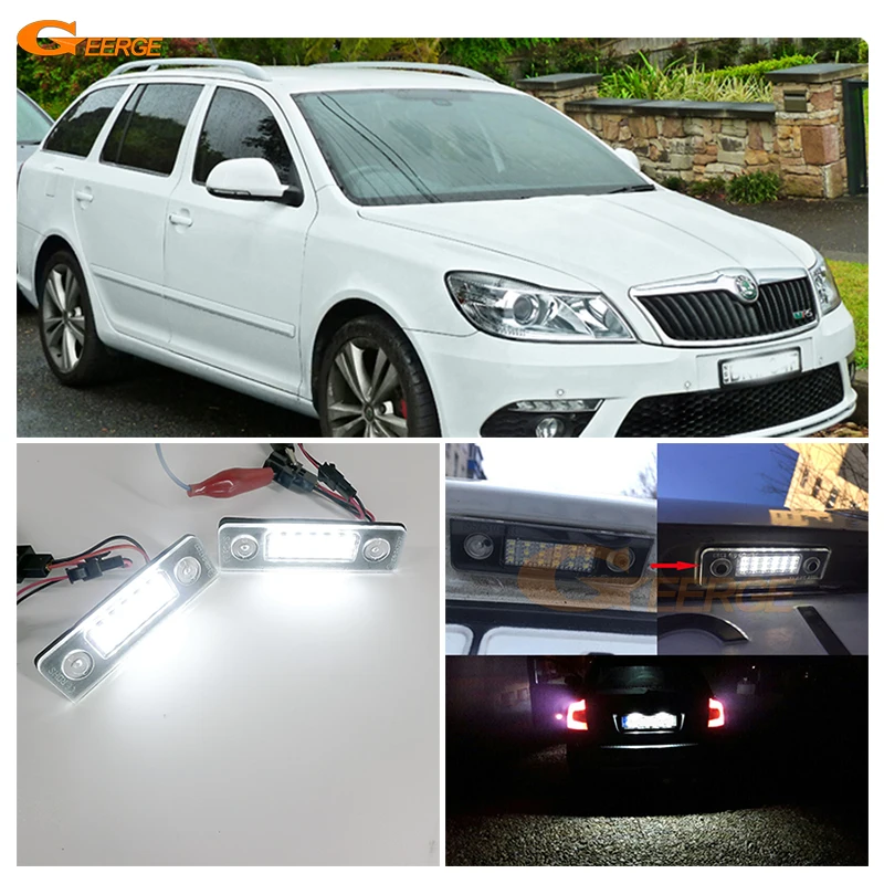 

For Skoda Octavia 2 Facelift 2009 2010 2011 2012 Roomster 5J 2006 2007 - 2010 No Error Ultra Bright Led License Plate Light Lamp