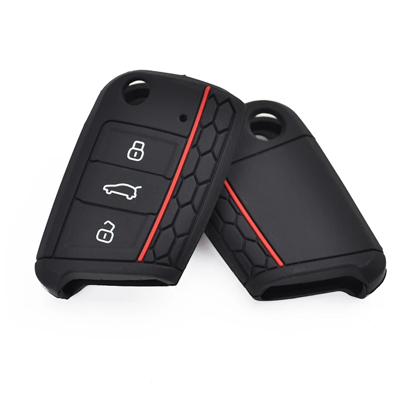 Silicone Key Case Cover For VW Polo Golf 7 Tiguan for Skoda Octavia Karoq for SEAT Ateca Leon Ibiza 2015 2016 2017 2018 2019