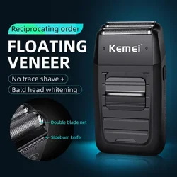 KEMEI-Kit Compacto De Barbeador De Íons De Lítio Recarregável, Barbeador Elétrico Profissional para Homens