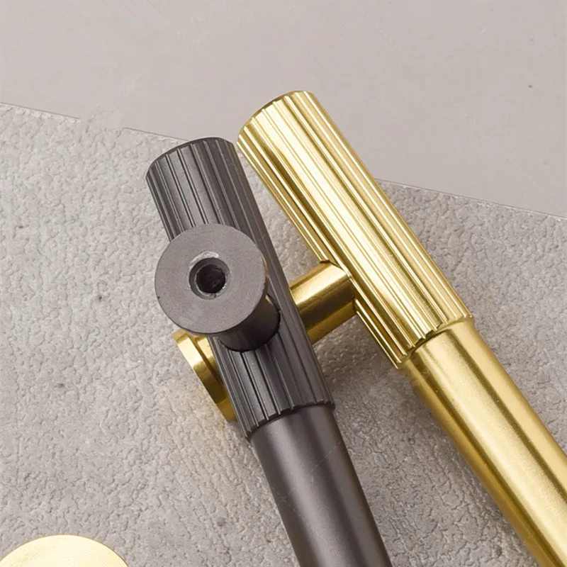 Furniture Handles Wardrobe Door Pull Aluminum Drawer Handle T Bar Kitchen Cabinet Closet Knob Gold