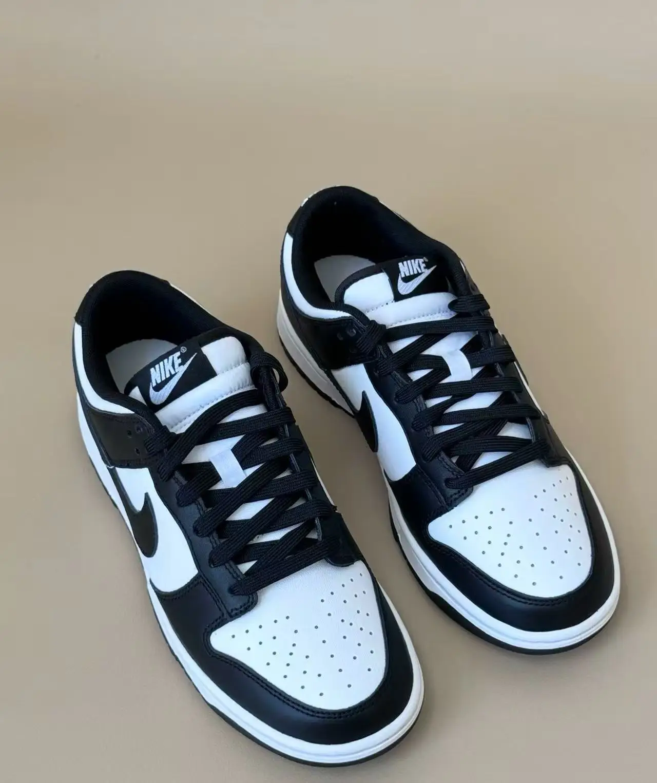 

Nike Dunk "White/Black" Panda Leather Classic Популярные износостойкие низкие туфли женские черно-белые