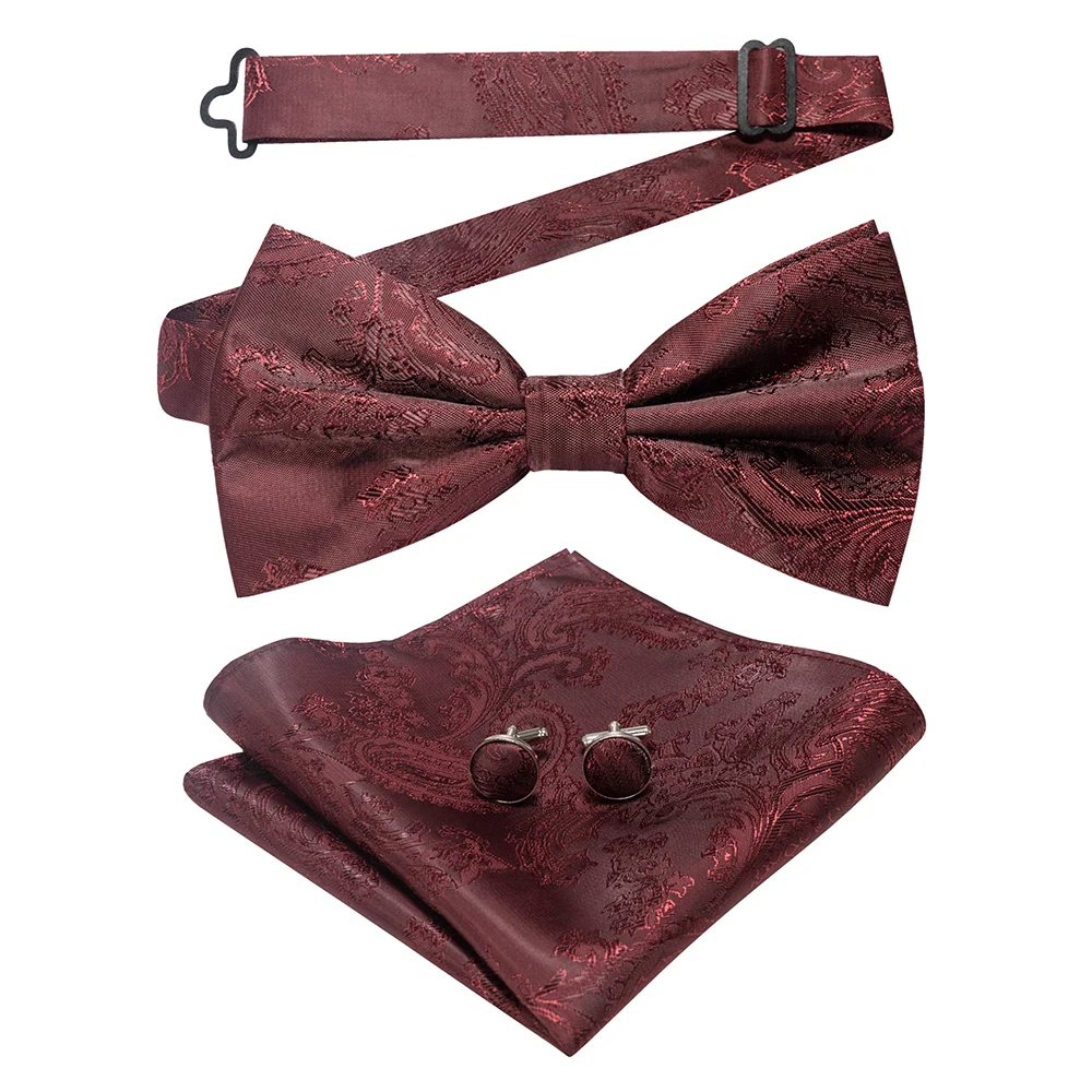 East epische neue Mode blau grün Paisley Fliege Set für Männer weiche Taschentuch Qualität Manschetten knopf Herren Accessoire Hochzeits geschenk – Detail 12