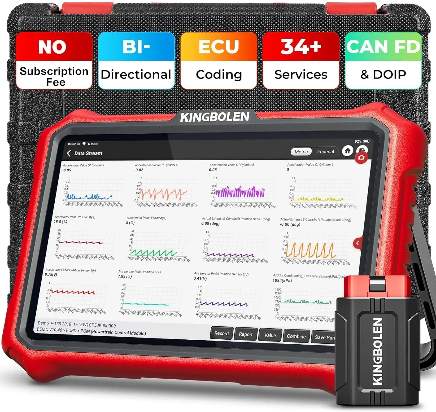 with Lifetime No Subscription Update 8'' All System Diagnostic Tool, ECU Code, 34+ Reset, CANFD&DOIP, V.A.G Guide, FCA AutoAuth