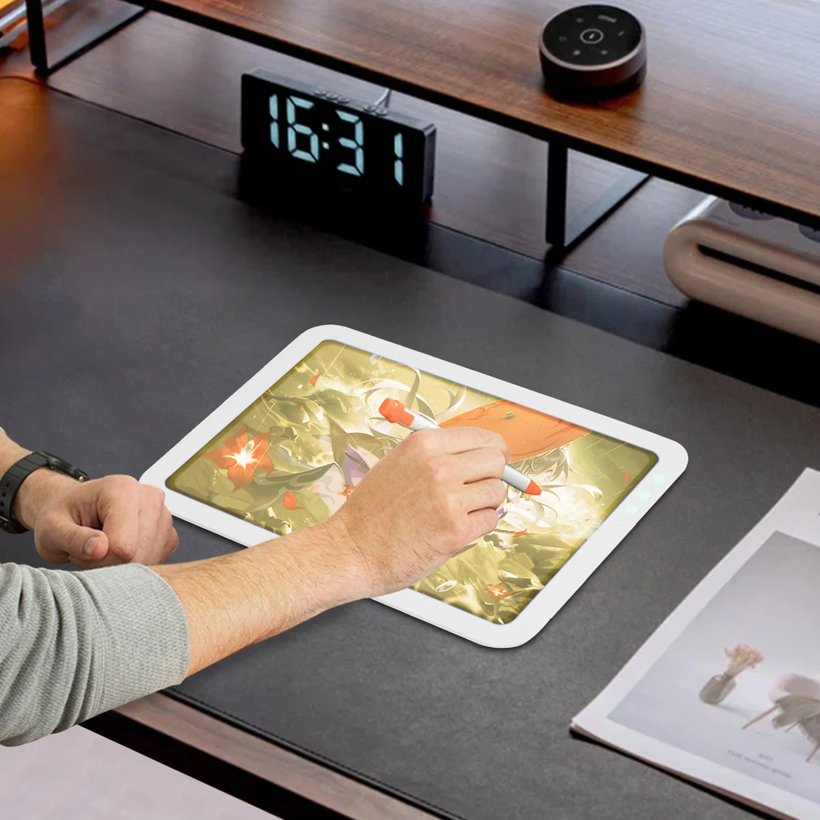 وسادة إضاءة LED مقاس A4/A3، لوحة تتبع قابلة لإعادة الشحن أخضر/أبيض، صندوق إضاءة رفيع للغاية للرسم الماسي، الرسوم المتحركة، الوشم 3 ألوان #2