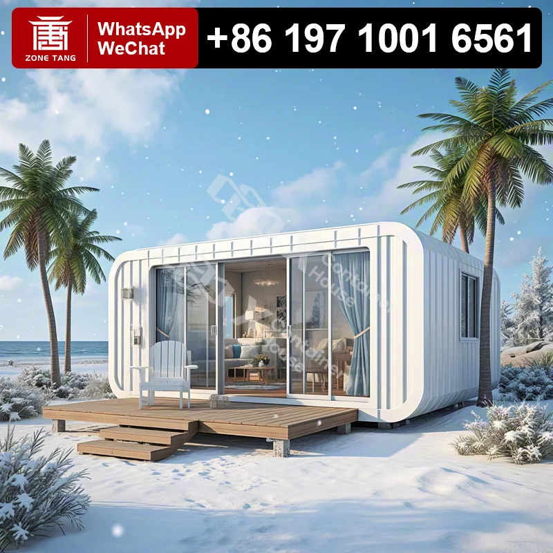 

Rural Modern Luxury Minimalist Modular Tiny Home Apple Capsule Home Steel Mobile Cabin Industrial Sustainable Green Custom Build