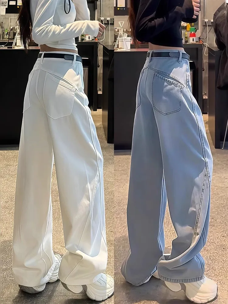 

Широкие джинсы с высокой талией, женские свободные джинсовые брюки Bootcut, пышное тело, груша, ape, большие размеры, винтажные повседневные джинсы