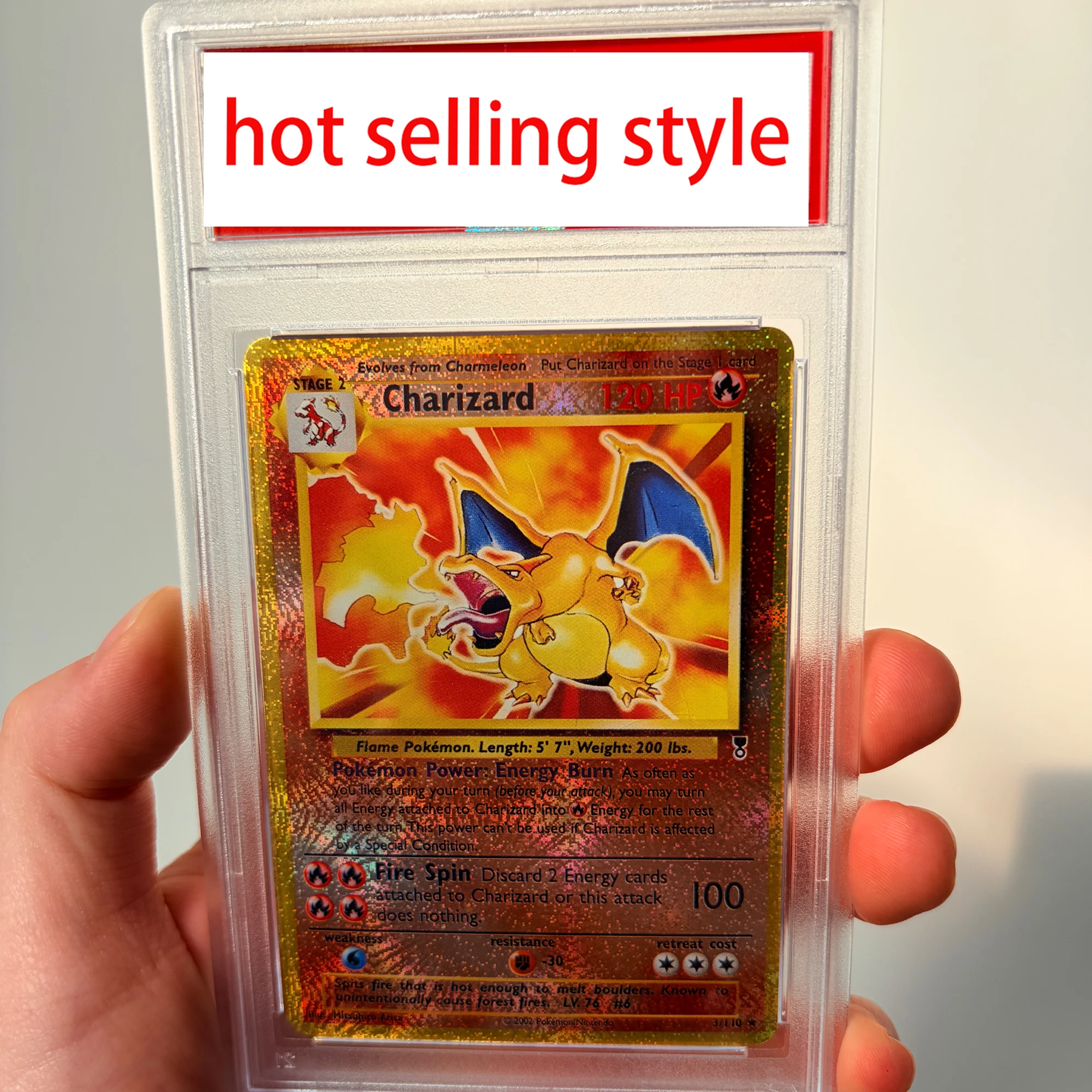 

Diy Self Made Ptcg Charizard Копия Рейтинг карты Преломление Цветная вспышка Английская версия Ptcg Charizard Коллекционная карта Подарочные игрушки