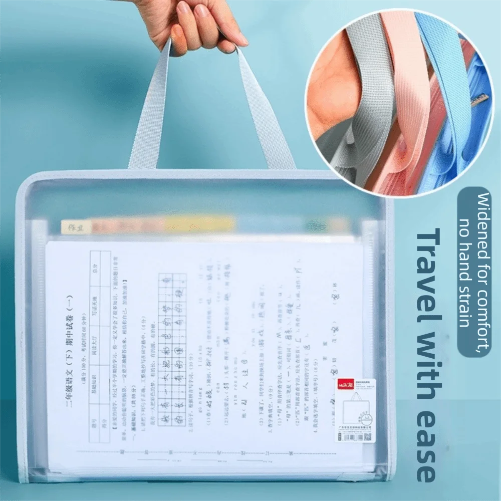 

Transparent 13-Compartment File Organizer Folder Large Capacity Durable Document Storage Bag Multifunctional Portable