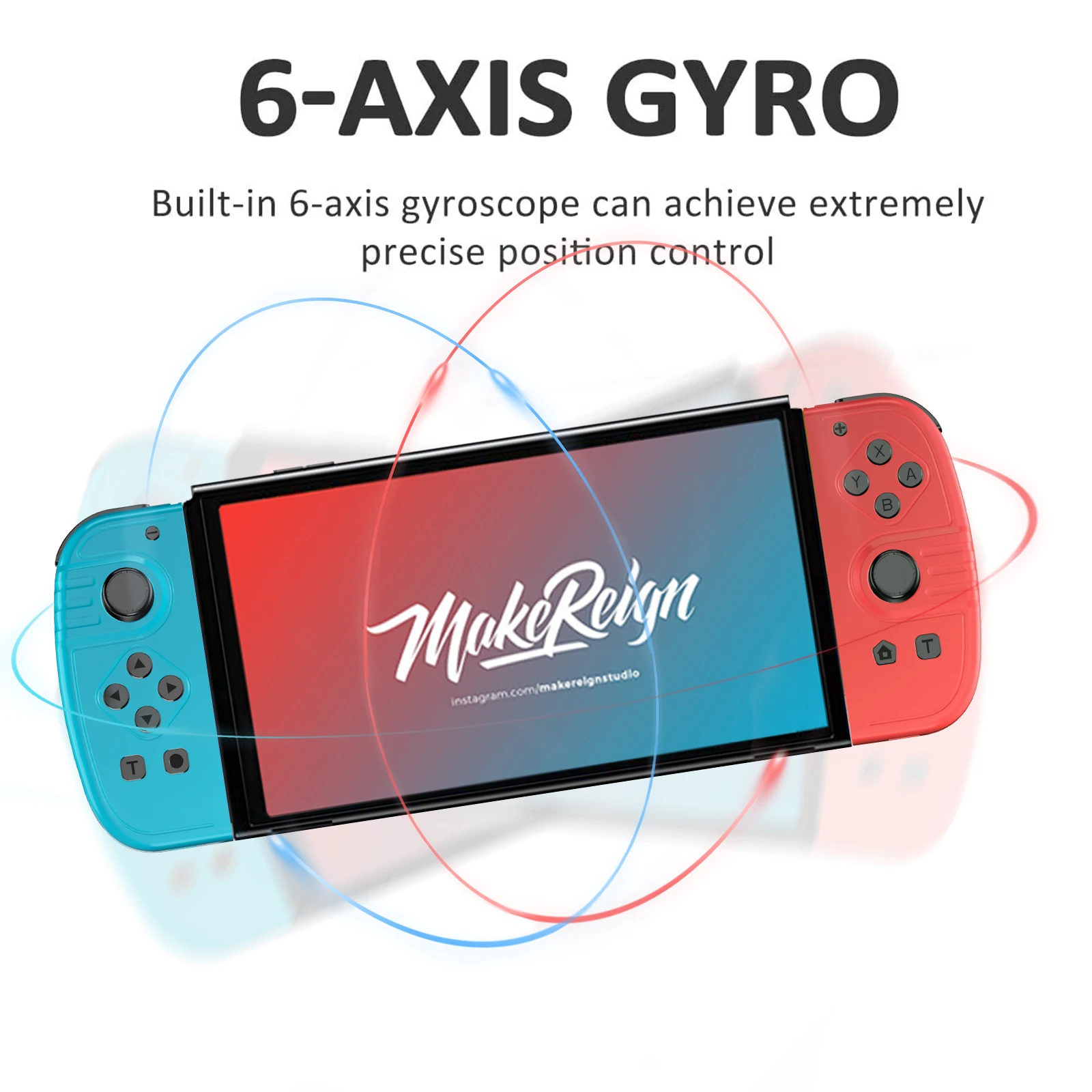Joy Pad Gamepad per controller wireless Nintendo Switch, giochi L/R Controller a 6 assi con supporto Grip Wake-up Funct Control