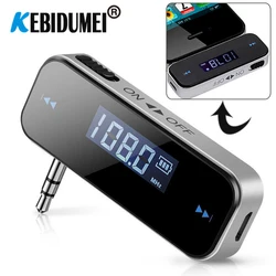 KEBIDUMEI LCD 3.5mm muzyka Audio nadajnik FM Mini bezprzewodowy nadajnik samochodowy w samochodzie nadajnik mp3 dla iPhone dla Samsung iPad