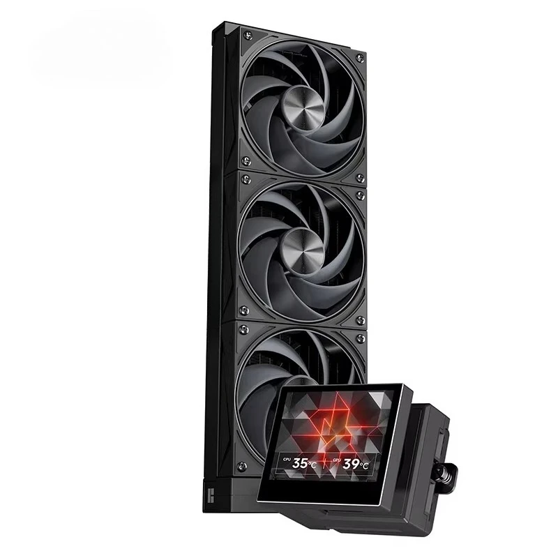 For 360 BLACK Integrated CPU Heatsink Water Cooled with Custom Display Screen for Computer Cases