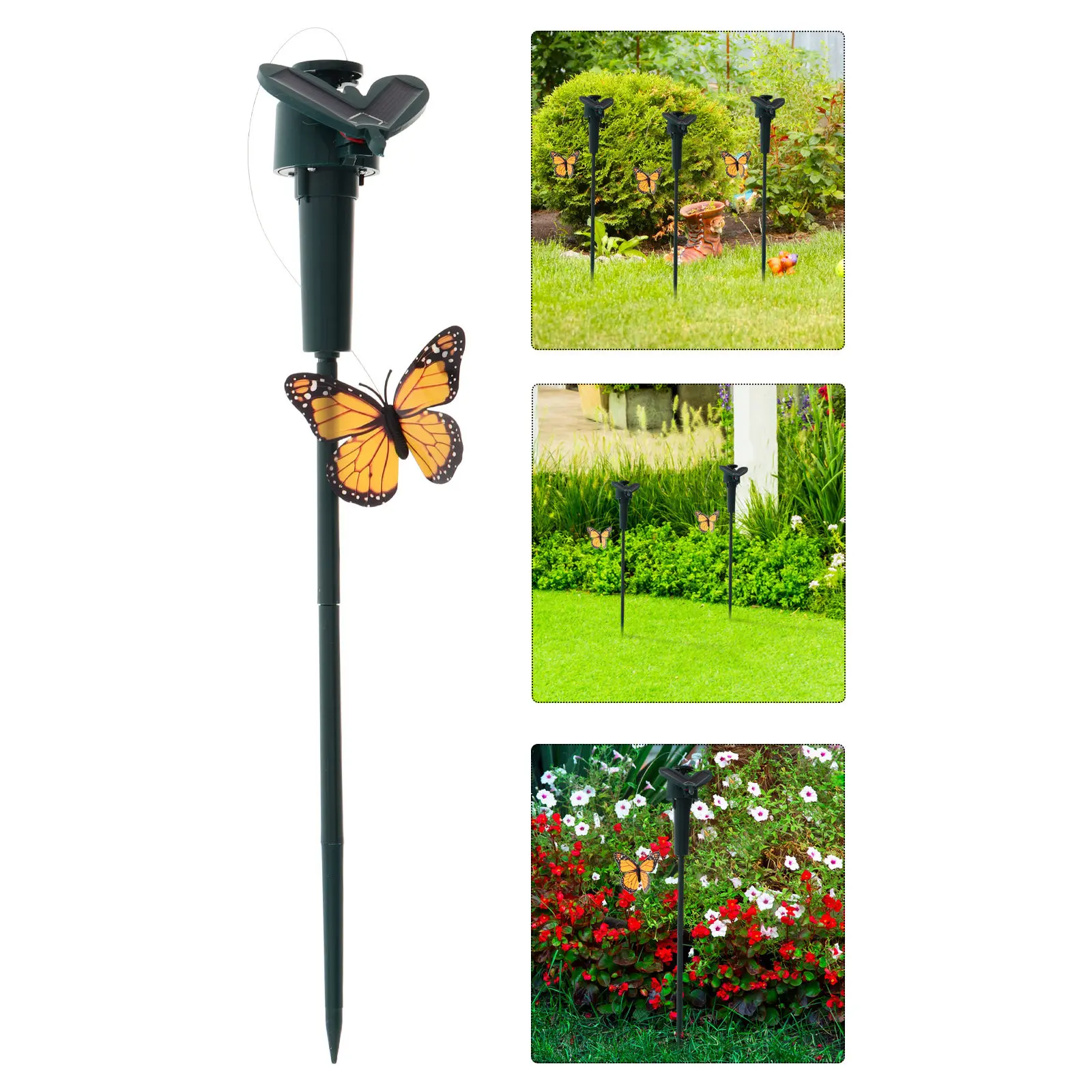 

Набор из 3 солнечных вращающихся садовых декоративных элементов: бабочки и птицы, для улицы, газона, клумб и патио, с тонкой отделкой