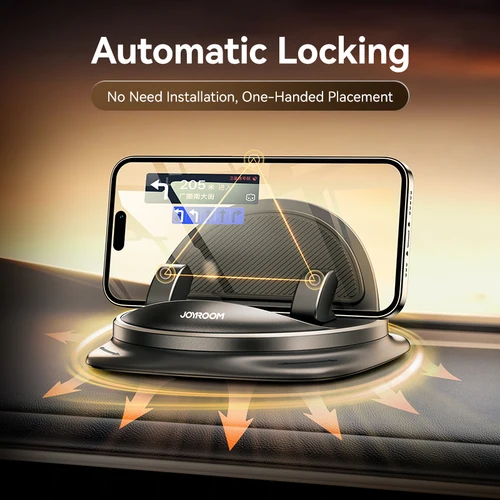 Imagen 2 del producto Joyroom Soporte para teléfono para salpicadero de coche universal 360 °   Soporte para teléfono de silicona con rotación, soporte para teléfono con una sola mano para uso en automóvil