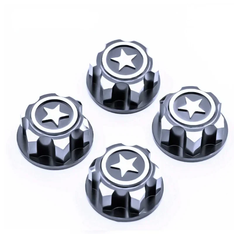 4PCS RC Car Aluminum 17mm Hex Wheel Nuts Dustproof Anti-Skid Non-slip for 1/8 TRAXXAS X-Maxx Summit E-Revo Buggy RC Truck Color:
